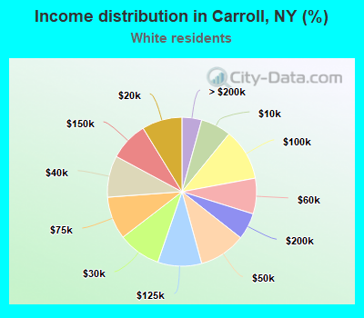 Income distribution in Carroll, NY (%)