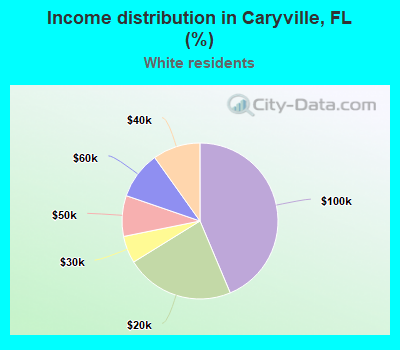 Income distribution in Caryville, FL (%)