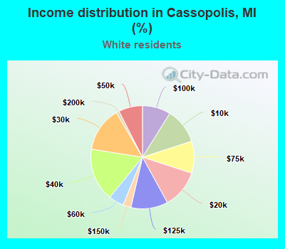 Income distribution in Cassopolis, MI (%)