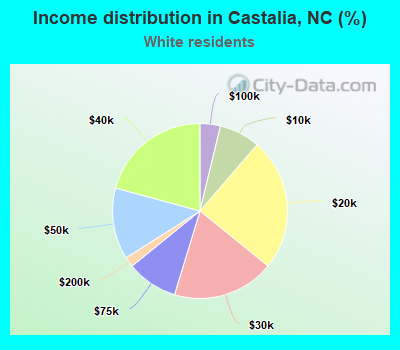Income distribution in Castalia, NC (%)
