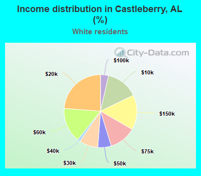 Income distribution in Castleberry, AL (%)