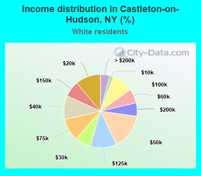 Income distribution in Castleton-on-Hudson, NY (%)
