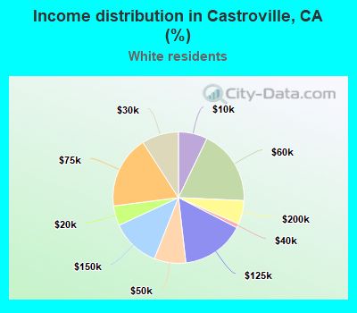 Income distribution in Castroville, CA (%)