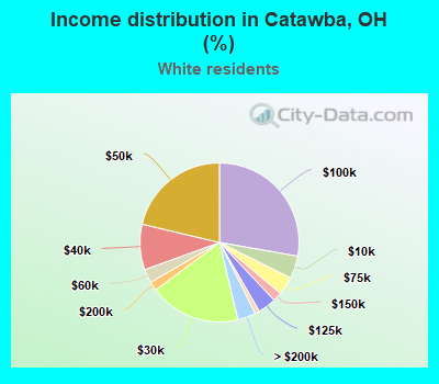 Income distribution in Catawba, OH (%)