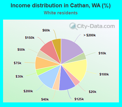 Income distribution in Cathan, WA (%)