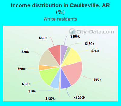 Income distribution in Caulksville, AR (%)
