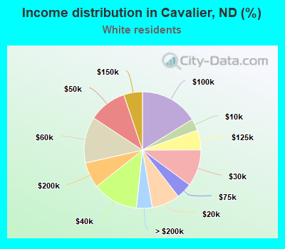 Income distribution in Cavalier, ND (%)