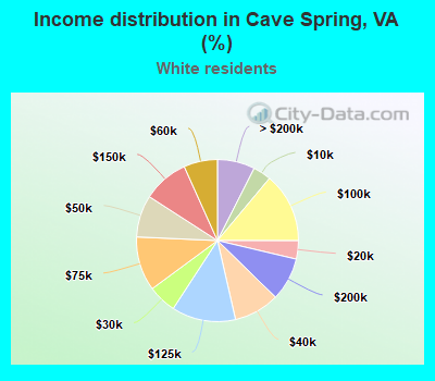 Income distribution in Cave Spring, VA (%)