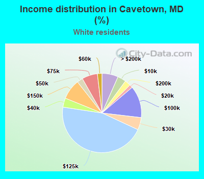 Income distribution in Cavetown, MD (%)