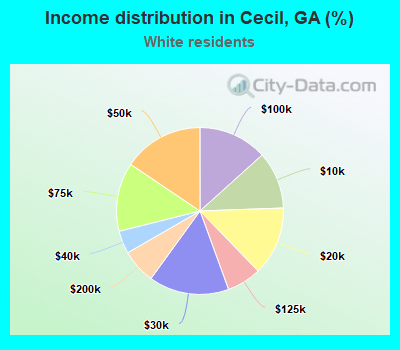 Income distribution in Cecil, GA (%)