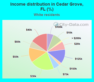 Income distribution in Cedar Grove, FL (%)