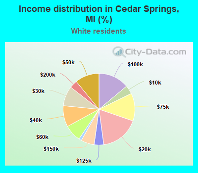 Income distribution in Cedar Springs, MI (%)