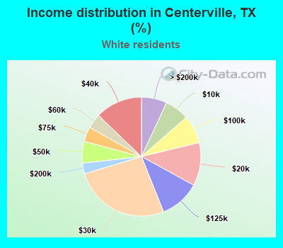 Income distribution in Centerville, TX (%)