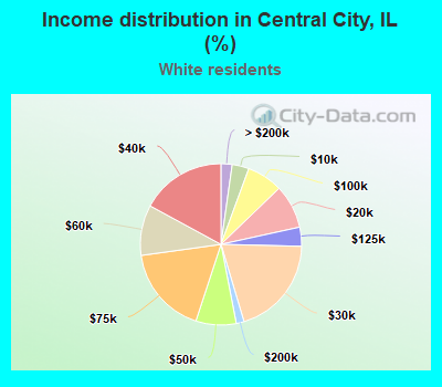 Income distribution in Central City, IL (%)