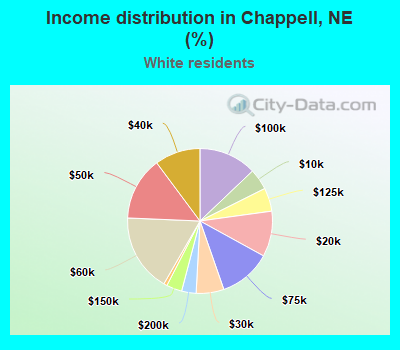 Income distribution in Chappell, NE (%)