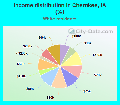 Income distribution in Cherokee, IA (%)