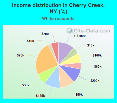 Income distribution in Cherry Creek, NY (%)