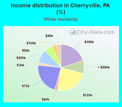 Income distribution in Cherryville, PA (%)