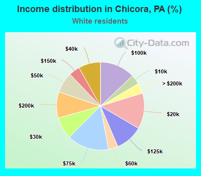Income distribution in Chicora, PA (%)