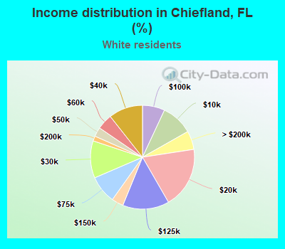 Income distribution in Chiefland, FL (%)