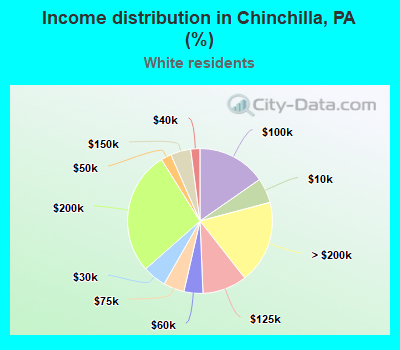 Income distribution in Chinchilla, PA (%)