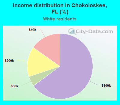 Income distribution in Chokoloskee, FL (%)