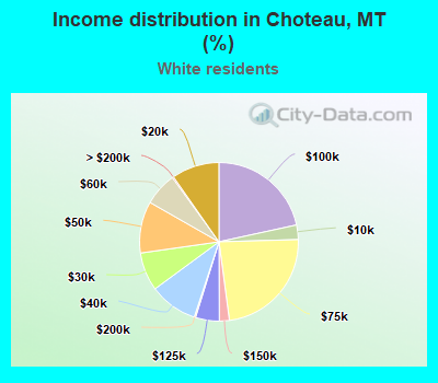 Income distribution in Choteau, MT (%)