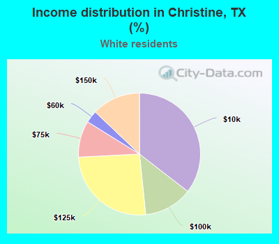 Income distribution in Christine, TX (%)