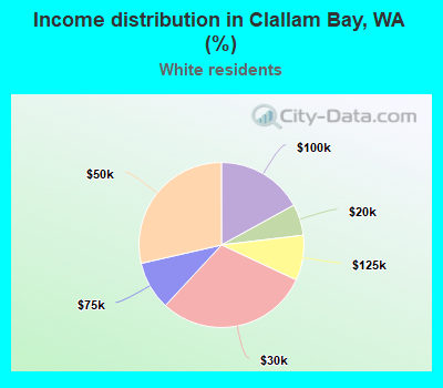 Income distribution in Clallam Bay, WA (%)