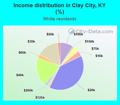 Income distribution in Clay City, KY (%)