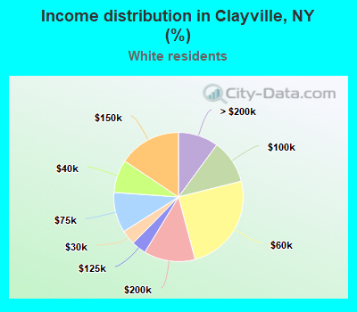 Income distribution in Clayville, NY (%)