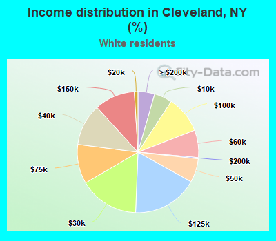Income distribution in Cleveland, NY (%)