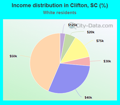 Income distribution in Clifton, SC (%)