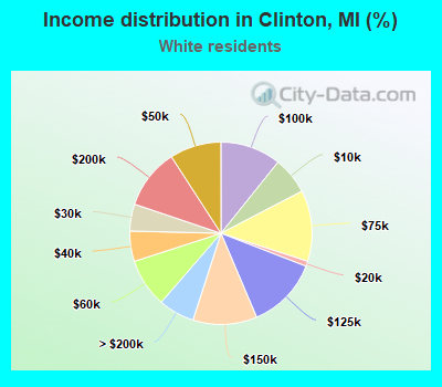 Income distribution in Clinton, MI (%)