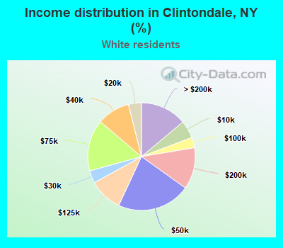Income distribution in Clintondale, NY (%)