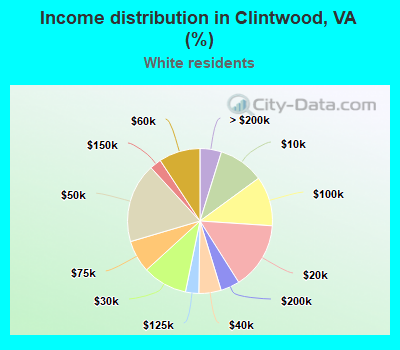 Income distribution in Clintwood, VA (%)