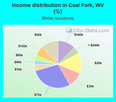 Income distribution in Coal Fork, WV (%)