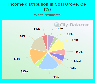 Income distribution in Coal Grove, OH (%)