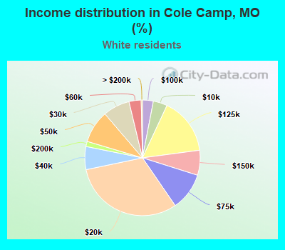 Income distribution in Cole Camp, MO (%)