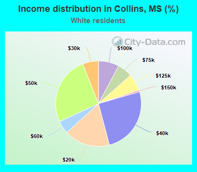 Income distribution in Collins, MS (%)
