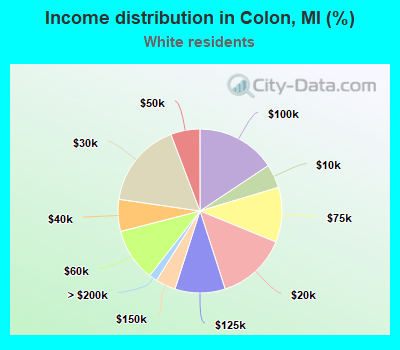 Income distribution in Colon, MI (%)