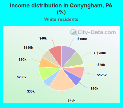 Income distribution in Conyngham, PA (%)