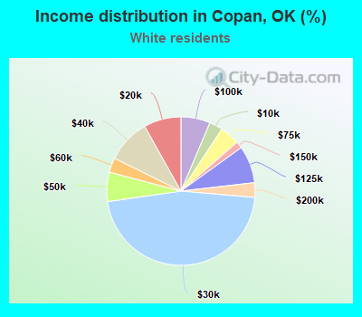 Income distribution in Copan, OK (%)