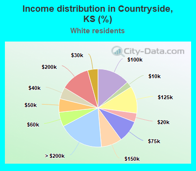 Income distribution in Countryside, KS (%)