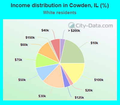 Income distribution in Cowden, IL (%)