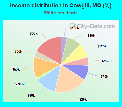 Income distribution in Cowgill, MO (%)