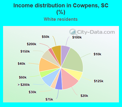 Income distribution in Cowpens, SC (%)