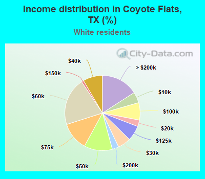 Income distribution in Coyote Flats, TX (%)