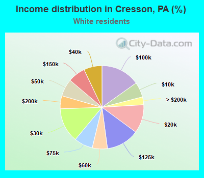 Income distribution in Cresson, PA (%)