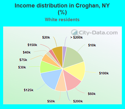 Income distribution in Croghan, NY (%)